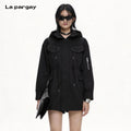Lapargay Cool Rivet Parka Hooded Drawstring Design Cargo Multi-Pocket L75101310B