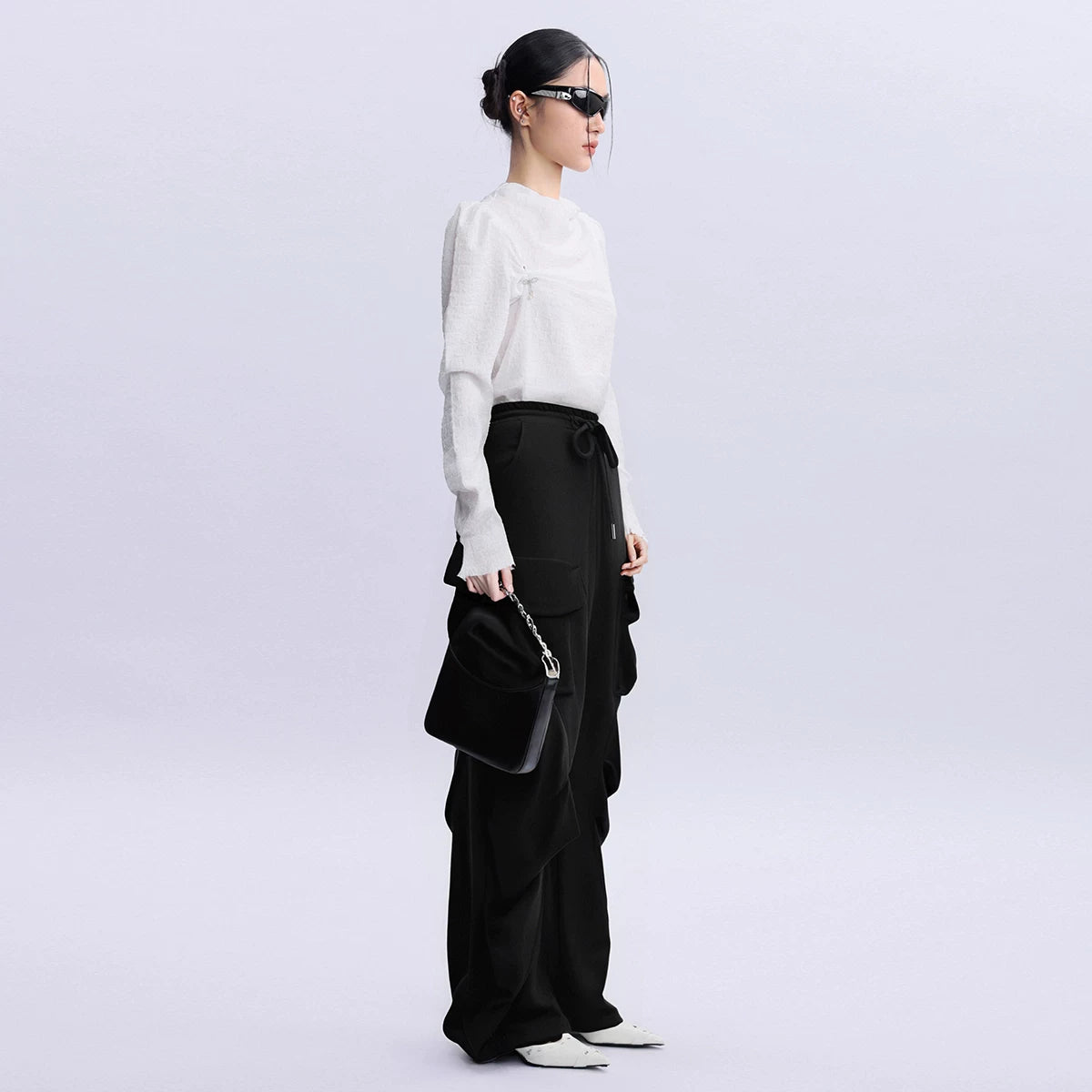 Lapargay Multi-Pocket Cargo Pants Personalized Pleated Long Pants 2026 New Fashion Trendy Loose Straight Design Floor-Length Pants