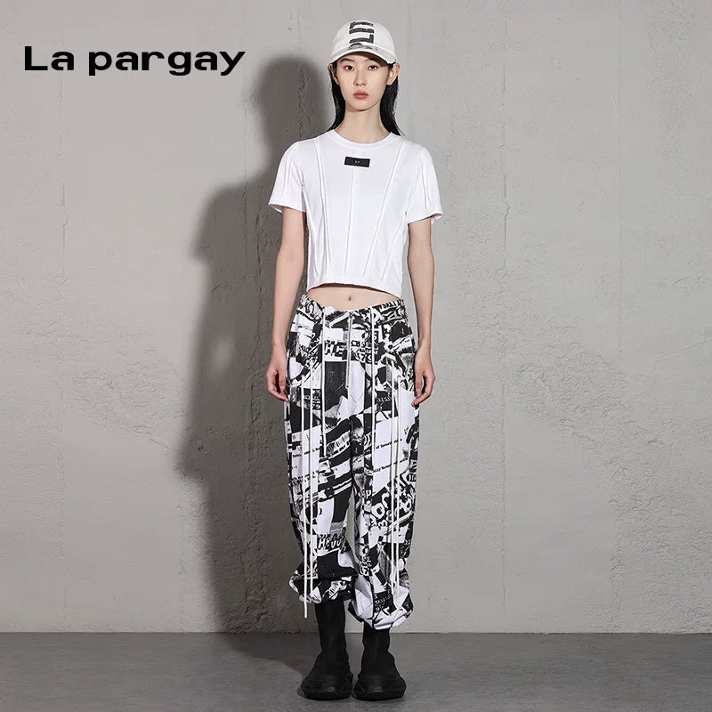 Lapargay Trousers Design Casual Pants 2026 Spring New Women's Personality Fashion Versatile Niche Pants
