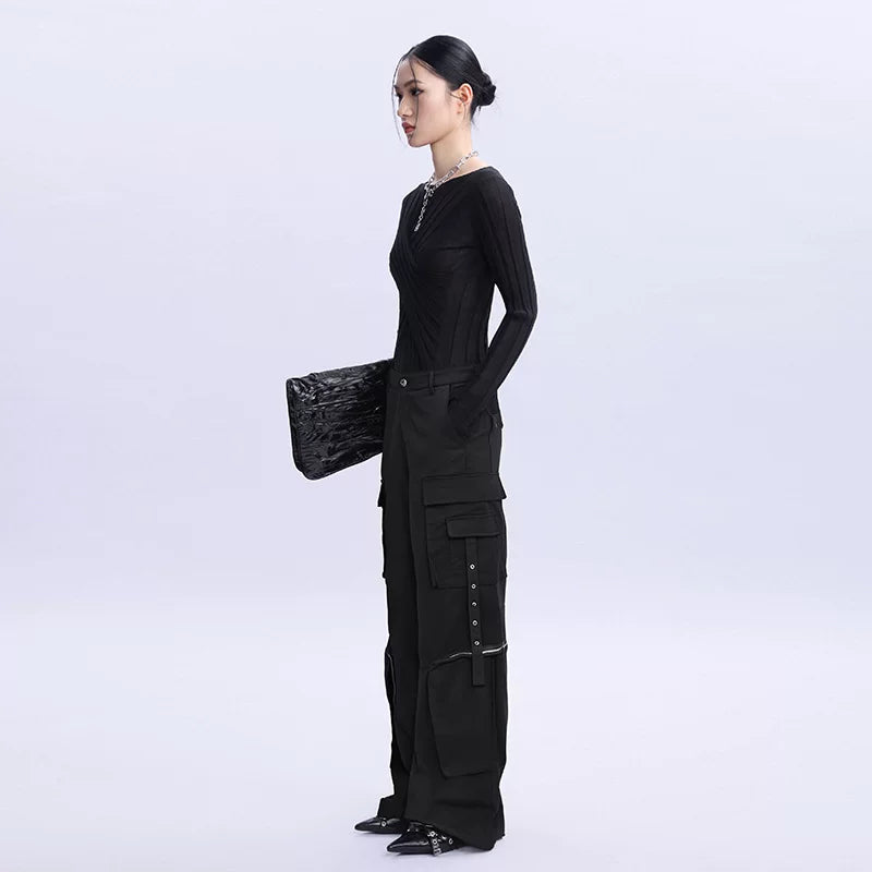 Lapargay Loose Long Casual Pants 2026 New Women Personality Fashion Design Sense Pants