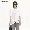 Lapargay loose drop-shoulder letter print T-shirt skin-friendly breathable simple and versatile L75200210C