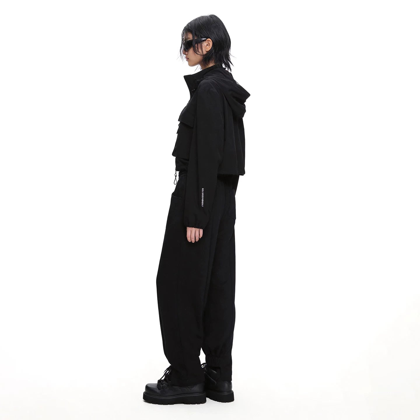 Lapargay Pleated Tapered Cargo Pants Elastic Waistband Leg-Shaping Non-Bulky L72202802S