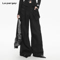 Lapargay  Functional Cargo Casual Pants with Large Three-Dimensional Pockets, Draping Wide Leg for Slimming and Leg-Lengthening L78102601V