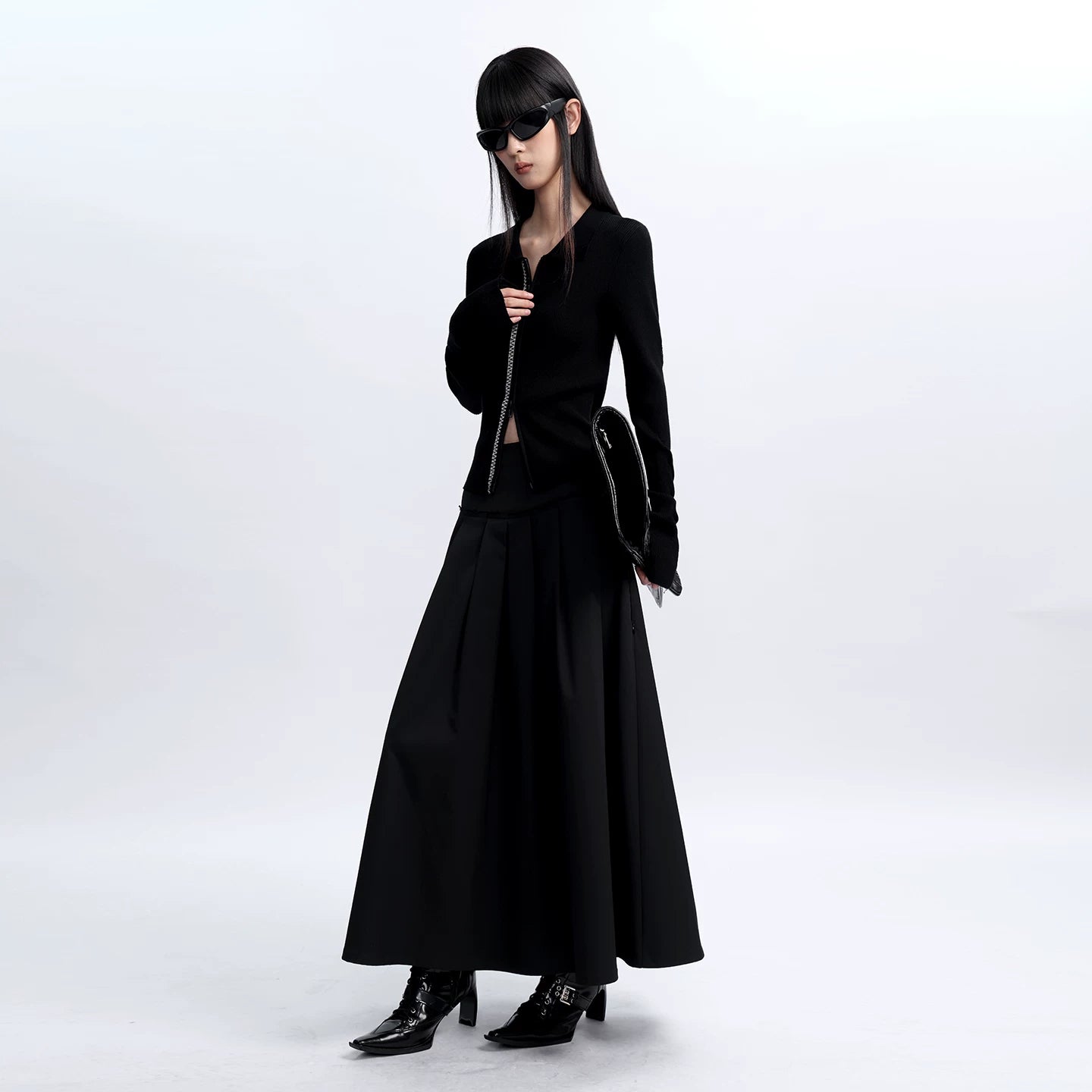 Lapargay 【Street Finale】Dark Tech Zipper Long Skirt Function & Street L75309104V