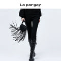 Lapargay Sweet Cool High Waist Casual Pants Micro Elastic Tapered Pants Women Autumn Winter New Black Versatile Casual Slim Fit Long Pants