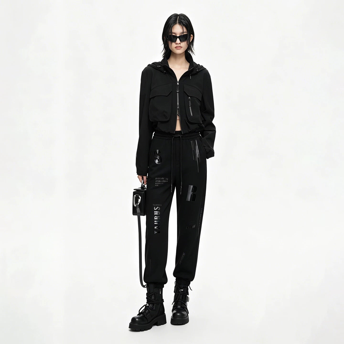 Lapargay Cool Letter Print Jogger Casual Pants Elastic Waistband Loose Versatile L60202106C
