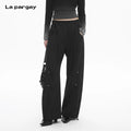 Lapargay  Street Style Cargo Casual Pants, Side Pockets, Slimming Wide-leg Design L78102802C