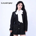 Lapargay Merino wool faux layering sweater, fashionable pullover 2026 new women's V-neck sweater
