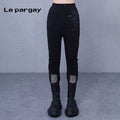 Lapargay High-Waist Trousers Personality Print Casual Pants Women 2026 Spring New Black Design Niche Pants