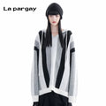 Lapargay long sleeve hooded pullover knit sweater 2026 new women's casual loose design top