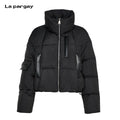 Lapargay High Neck Short Down Jacket, Fluffy and Warm, Neat and Slimming, Full Texture L75401807V
