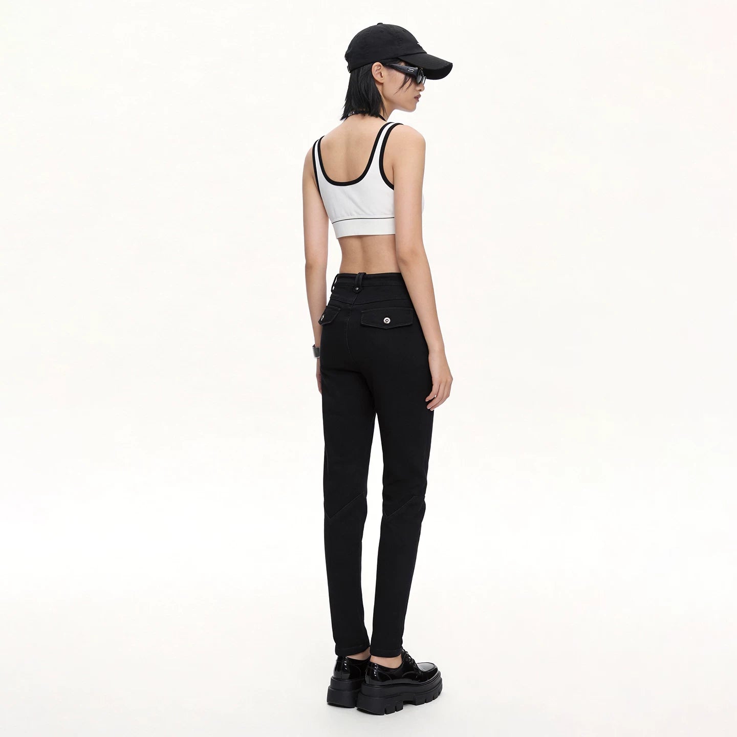 Lapargay Retro Slim Casual Pants Multi-Pocket Design Soft Stretchy Fabric Comfortable All Day L69302502V