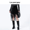 Lapargay Irregular Style Skirt Sweet and Cool Half Skirt 2026 New Trendy Brand Design Mesh Skirt