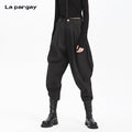Lapargay pure cotton tapered casual wide-leg pants 2026 spring new style women's personalized fashion pants
