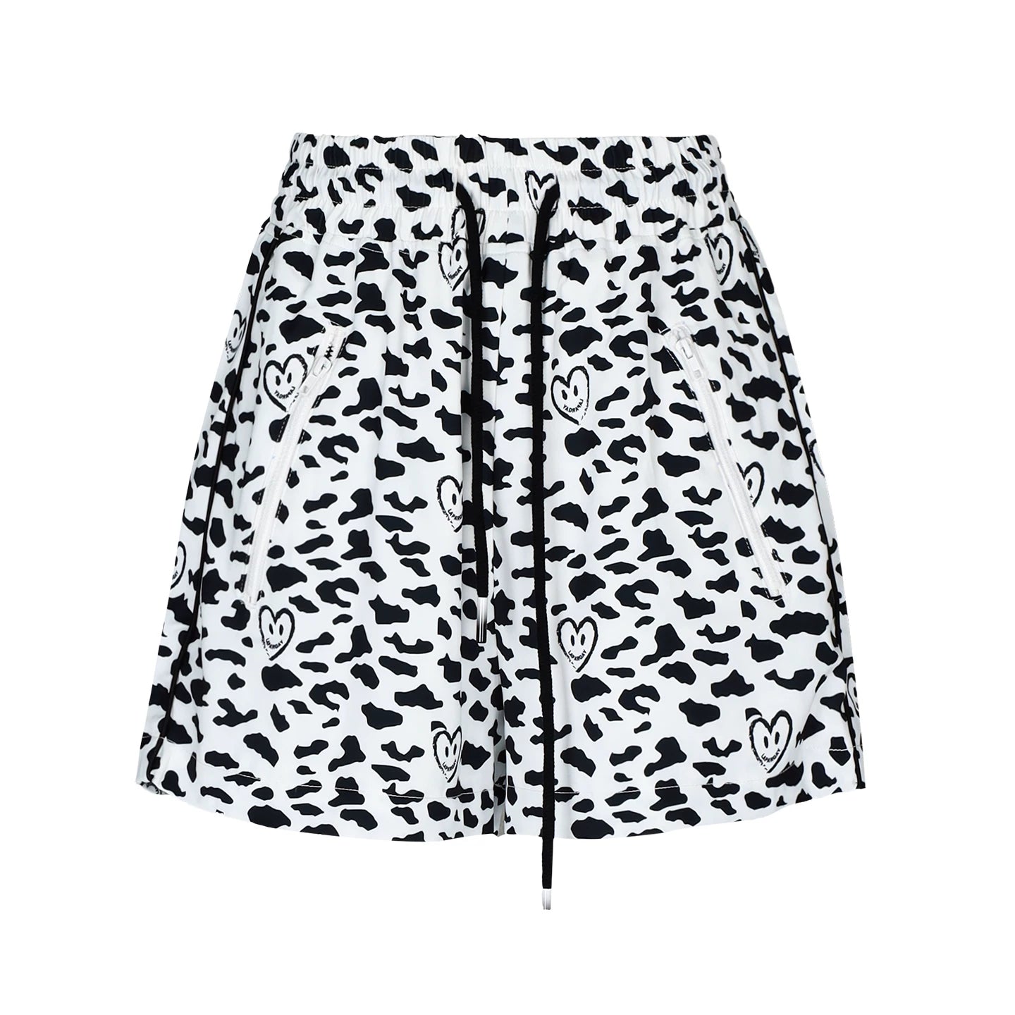 Lapargay loose A-line shorts with side contrast lines and invisible zipper pockets L69202256C