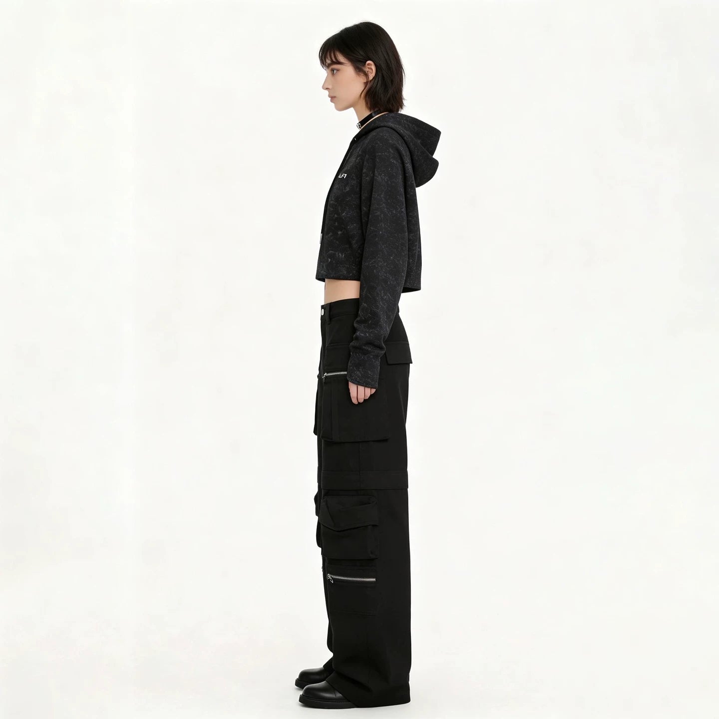 Lapargay High Waist Multi-Pocket Detachable Cargo Pants 2026 Spring New Design Personality Casual Long Pants