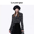 Lapargay tweed plaid jacket women 2026 new fashionable and chic design niche long-sleeve top