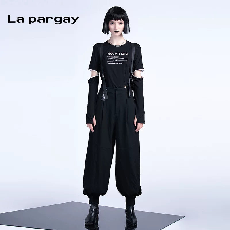 Lapargay 2026 new high-waist lantern pants niche loose trendy long pants women casual
