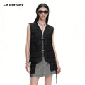 Lapargay Multi-pocket Utility Vest Layered Panel Cut Street Style Silhouette L69301404B
