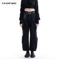 Lapargay pure cotton loose casual pants 2026 spring new style women's personalized design pants
