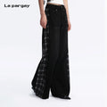 Lapargay [Swimming Plaid] Patchwork Denim Wide Leg Pants Street Style L78102908V