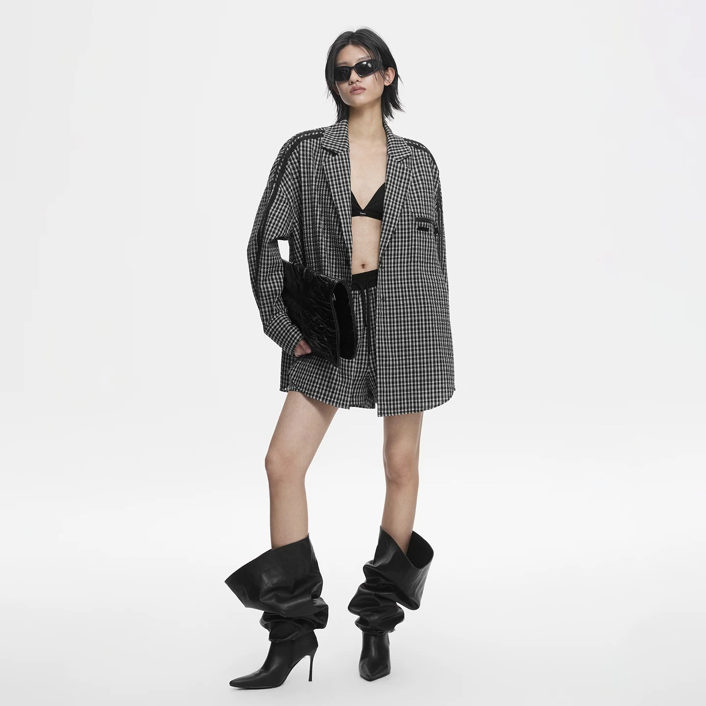 Lapargay Retro Plaid Jacket Loose Single-breasted Design Casual and Flattering for Any Body Type L78201301S
