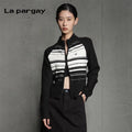 Lapargay Irregular Striped Cardigan Long-Sleeved Knitwear 2026 Spring New Casual Design Top
