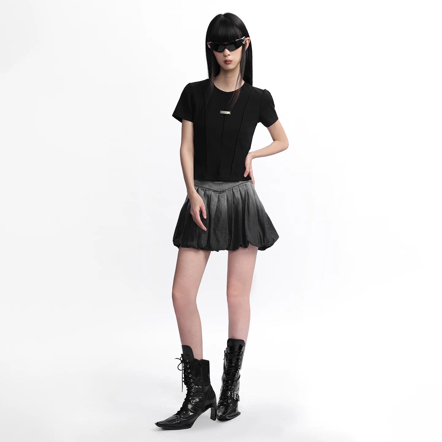 Lapargay Gradient denim bud short skirt Bud-shaped three-dimensional tailoring L78109208V