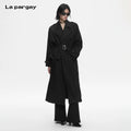 Lapargay Genderless Deconstructed Long Trench Coat Genderless Perspective Drop Shoulder Design L78101502V