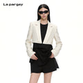 Lapargay Short blazer, open front with no buttons, adaptable to various inner wear styles L69101215C