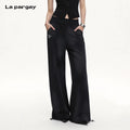 Lapargay Gradient Casual Pants High Waist Wide Leg Adjustable Hem L69102808B