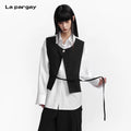 Lapargay 【Mask】Black and White Fake Two-Piece Shirt Visual Contrast L75301906C