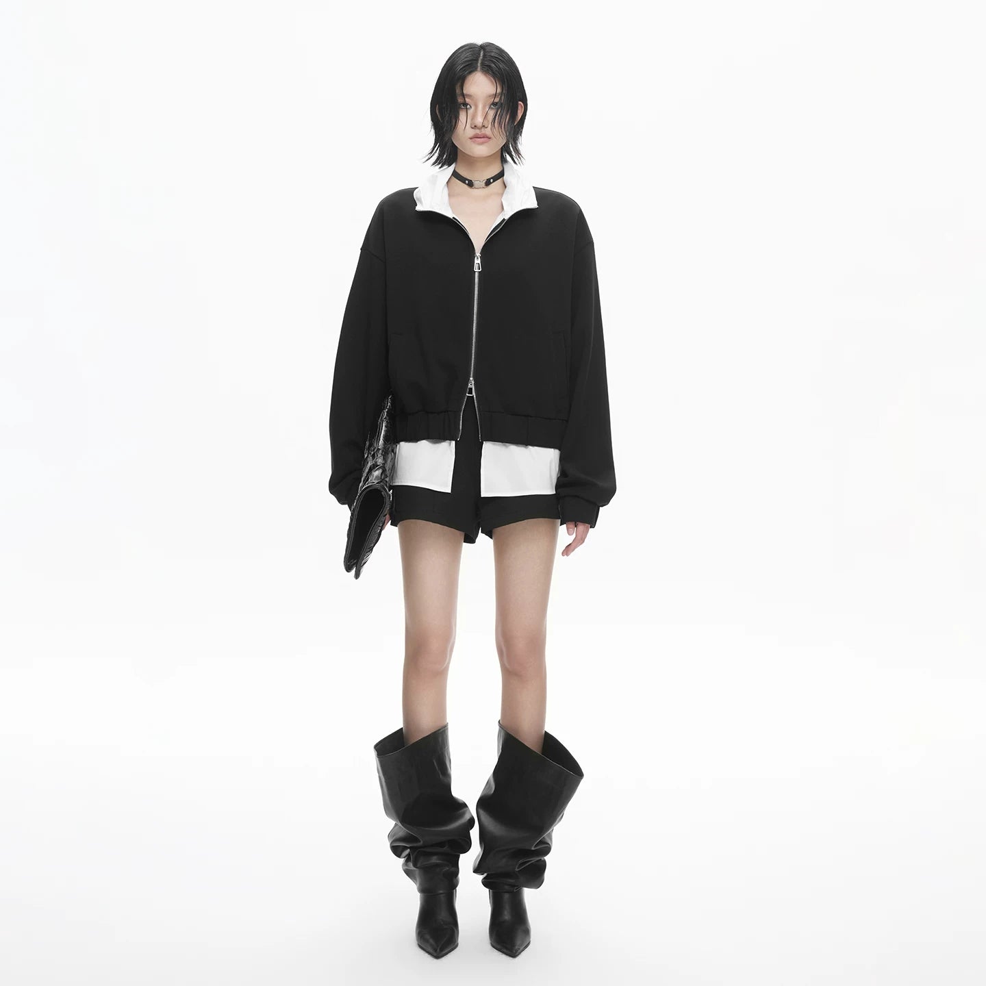 Lapargay Deconstructed Fake Two-Piece Jacket Short Jacket Waist-Cinching Cut L78101218V