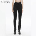 Lapargay Irregular waistband jeans Pocket logo embroidery High-stretch denim L78102502V