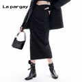 Lapargay High Waist Long Skirt 2026 New Women's Black Stylish Fashion Casual Niche Skirt