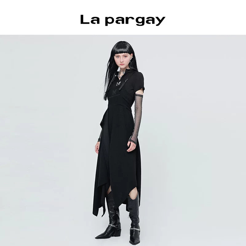 Lapargay 2026 Spring New Style Casual Slim Fit Camisole Fairy Dress Women Black Design Niche