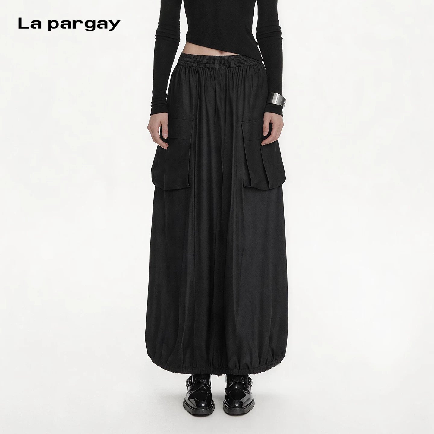 Lapargay Cargo style A-line long skirt, lightweight quick-dry fabric, breathable for prolonged sitting L75209110V
