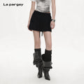 Lapargay cargo-style short skirt with double side pockets and drawstring waist design L72309205C