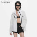 Lapargay Double Zipper Hooded Jacket Lightweight Wrinkle-Resistant Simple Versatile L75301207C