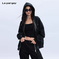 Lapargay Loose Cotton Long-Sleeved Hooded Jacket Women 2026 New Style Design Top