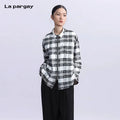 Lapargay Loose Long-Sleeved Shirt Women 2026 New Style Fashion Design Niche Top