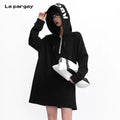 Lapargay 【A to Z】Print Mid-Length Sweatshirt Dress  Ripple Texture L75309001V