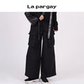 Lapargay 2026 Spring New Black Casual Cargo Pants Street Unisex 3D Pocket Casual Pants