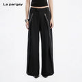 Lapargay  high waist wide-leg casual pants neat wide waist design luxury exquisite details L78202904V