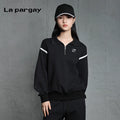 Lapargay Color-block Pullover Long-sleeved Sweatshirt 2026 New Women's Personality Fashion Casual Design Top
