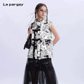 Lapargay Sleeveless Stand Collar Vest 2026 Spring New Women's Personality Loose Down Top