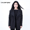 Lapargay long sleeve sweatshirt spliced suit jacket women 2026 new black personality fashion hooded top