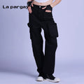 Lapargay sweet cool high waist straight leg pants 2026 spring new women's black personality versatile loose long pants