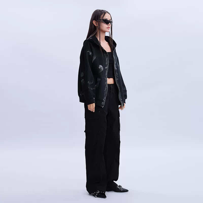 Lapargay Cotton Straight Leg Casual Pants Women 2026 New Personality Fashion Loose Trousers