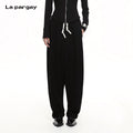 Lapargay Soft knitted casual sweatpants with loose legs and folded cuffs, versatile style L66102610C